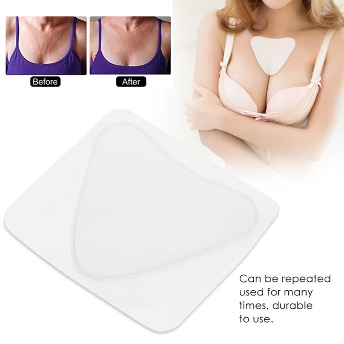 Anti-Rimpel Siliconen Borstpad Onzichtbare Decolleté BH Verzorging Herbruikbare Pads Driehoek white