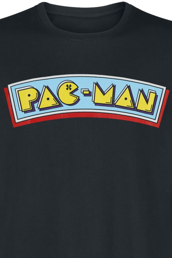 Pac-Man - Gaming T-shirt - Logo - S tot M - voor Mannen - zwart