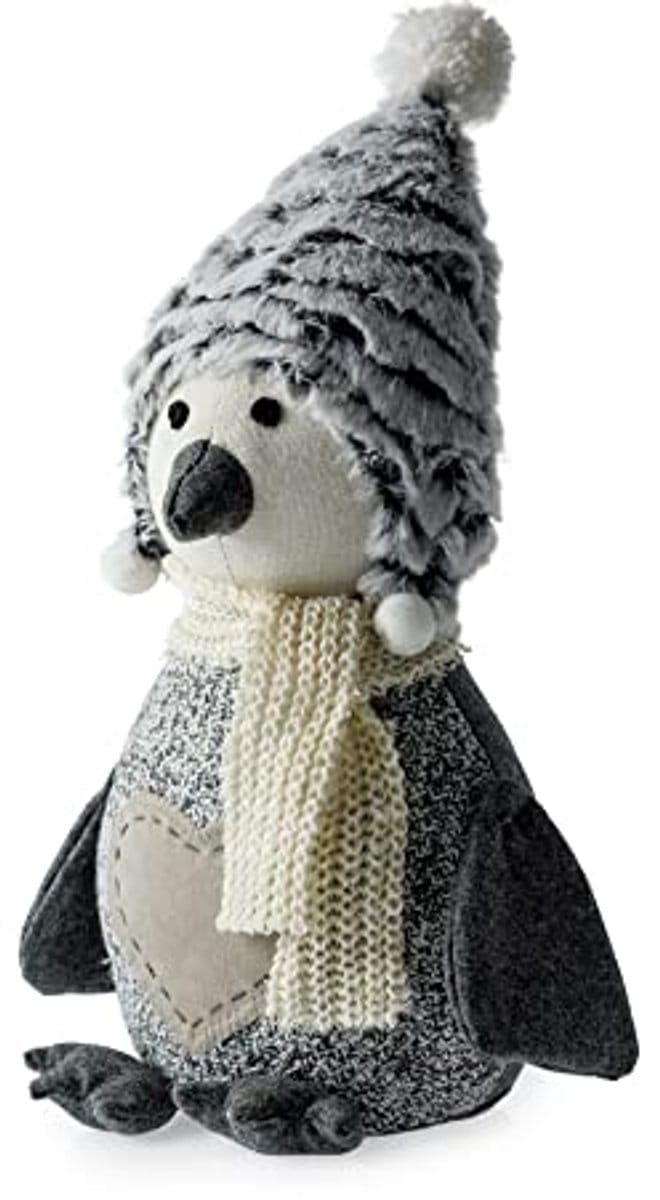 Grijze sneeuw pinguïn deurstopper 1kg