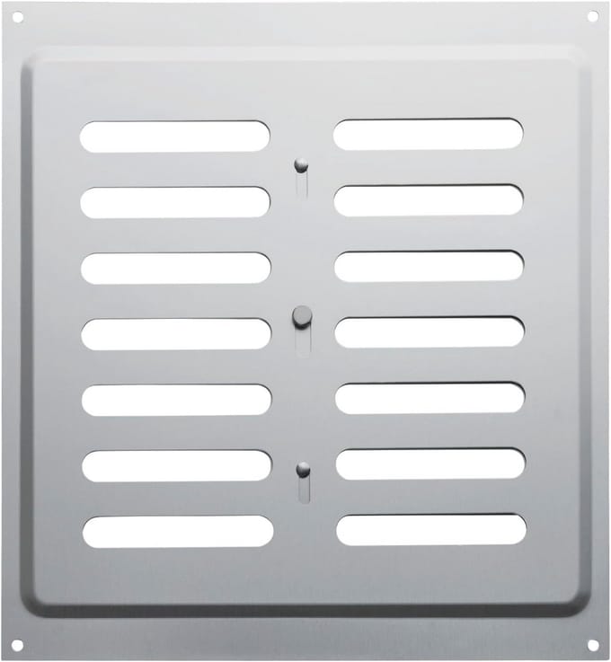 Afsluitbaar ventilatierooster RVS met schuifsluiting voor luchtregeling