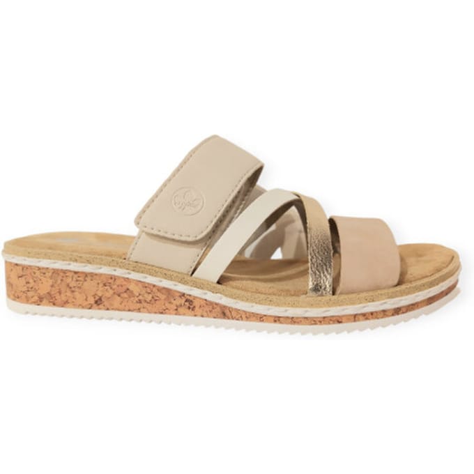 Rieker dames slipper - Beige multi - Maat 36