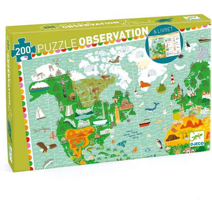 DJECO observatiepuzzel tour du monde 6 jr+/ 200 stks