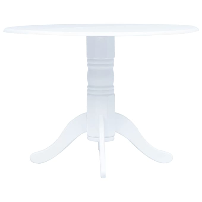 vidaXL - Eettafel - 106 - cm - massief - rubberwood - wit