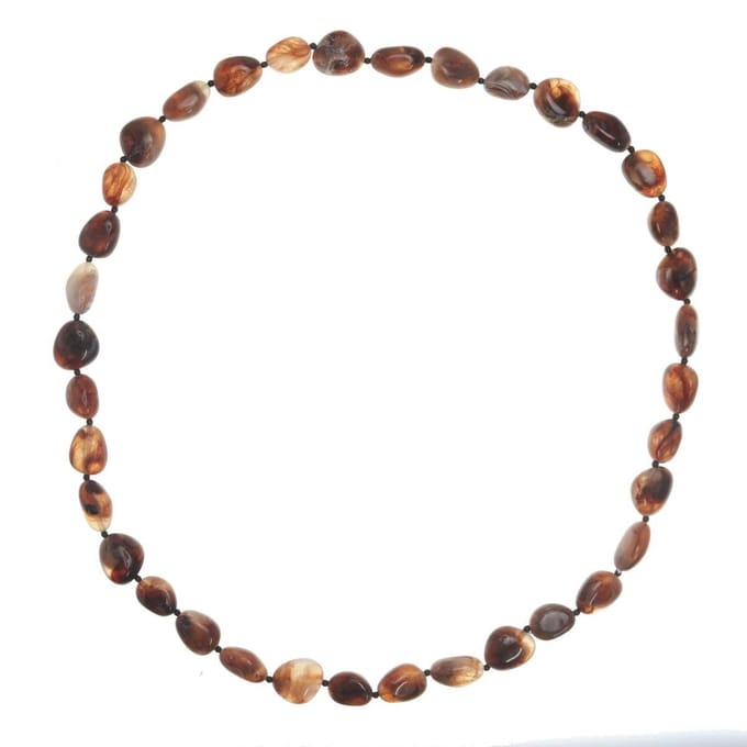 Behave - Lange kralen ketting - Bruin - 80 cm