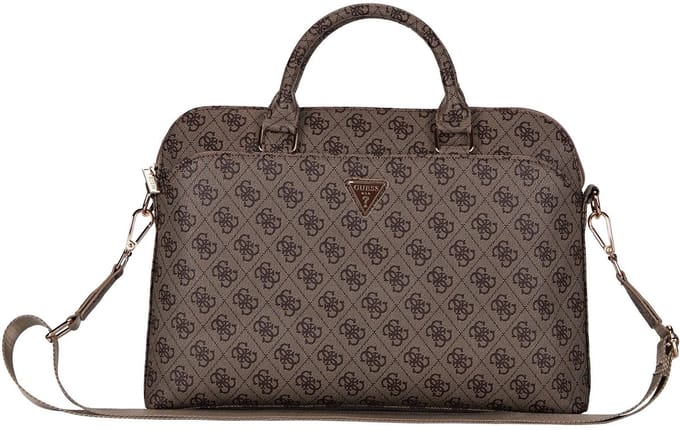 Guess PU 4G Triangle Logo Laptoptas voor 13/14/15 inch - Bruin