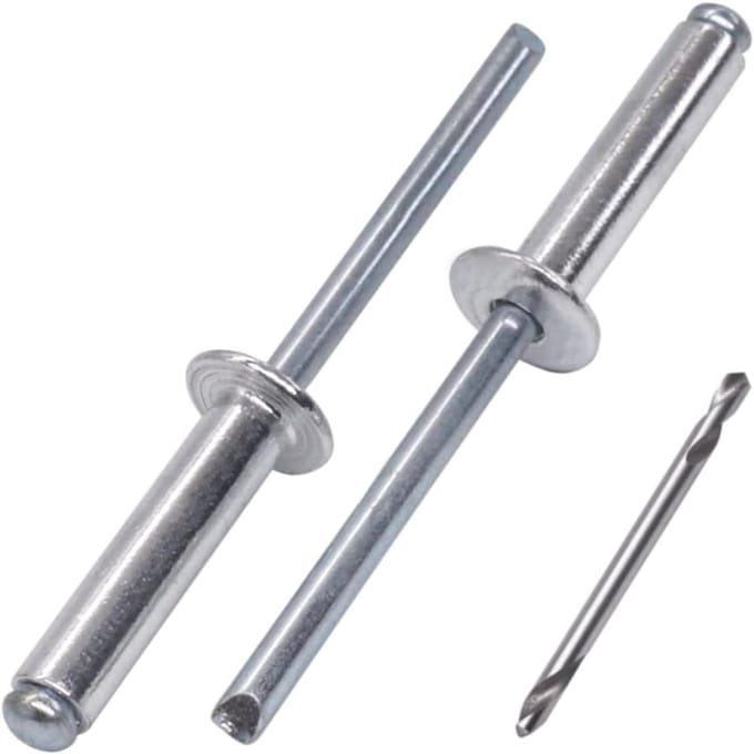 Grote Set Popnagels (200 stuks) - Verzinkt Staal, Koepelkop, Sterk voor Montage & Constructie