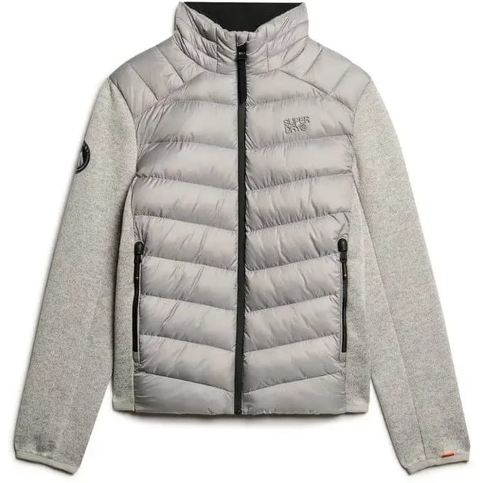 Superdry Gebreide Hybrid Storm jas met Wattering Grijs Grootte: XL