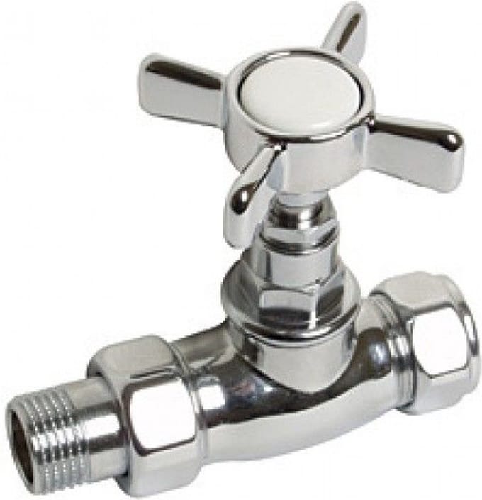 Plieger Kruisknop Radiatorkraan Recht - 1/2" - Chroom
