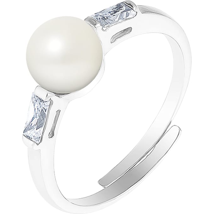 DIADEMA - Massieve Ring met Zoetwaterparel - Pure Witte Collectie