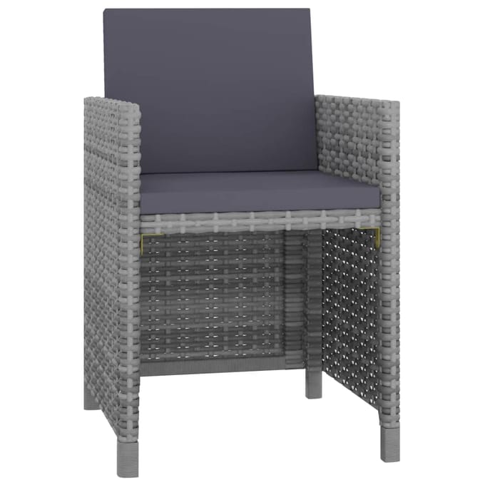 vidaXL - 11-delige - Tuinset - met - kussens - poly - rattan - grijs