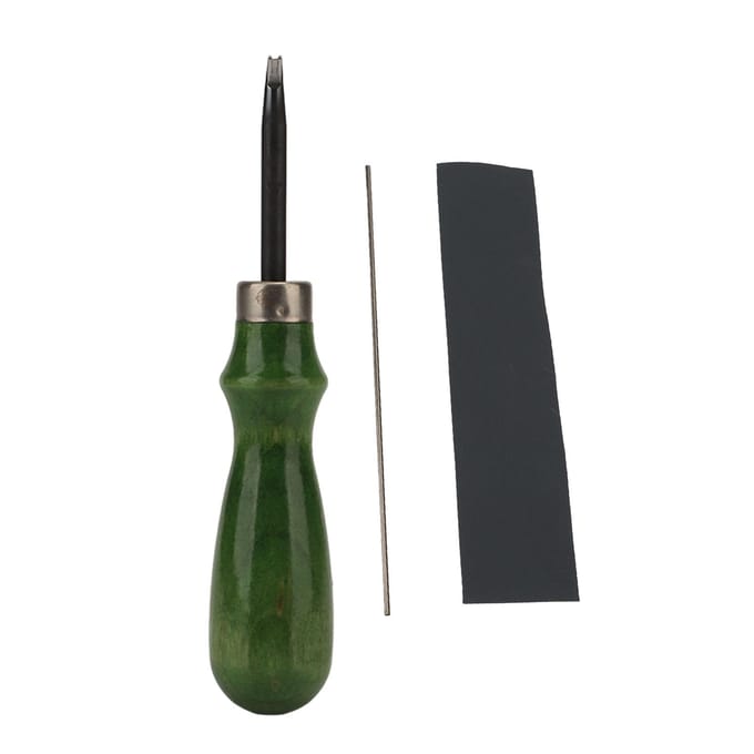 Biseauteuse de Bord en Cuir avec Manche en Bois Outil de Chanfreinage Biseautage Coupe pour Artisanat du Cuir DIY black