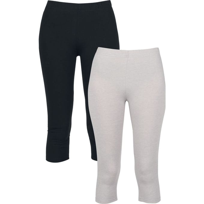 R.E.D. Rock-Engineered Design Zwarte/donkergrijze legging in een dubbele verpakking - Dames - M