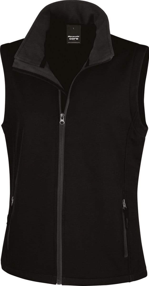 Result Women´s Printable Soft Shell Bodywarmer RT232F - Black/Black - S