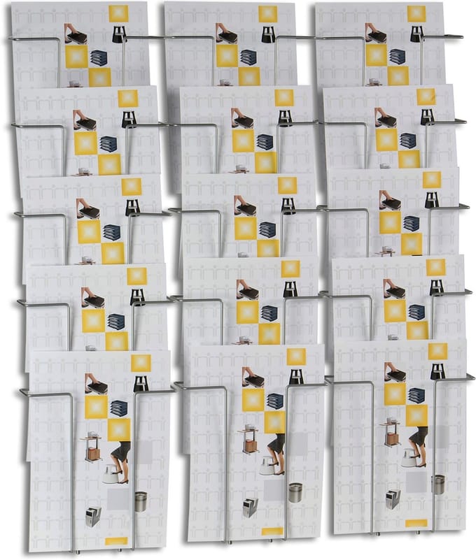 Wand brochurehouder draadmodel 15 vakken A4 Folderhouder Folderrek A4 formaat brochurehouder aan de muur