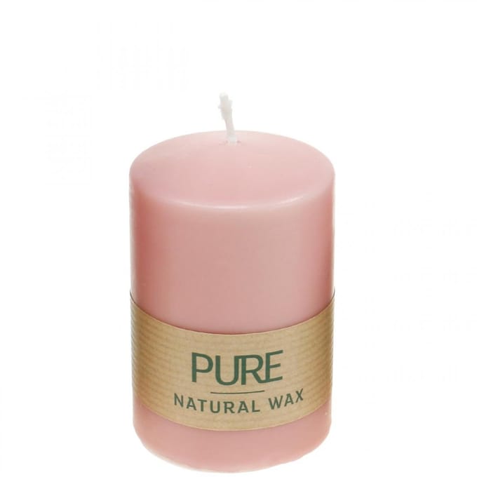 PURE stompkaars 90/60 roze sierkaars duurzame kaarsdecoratie van natuu