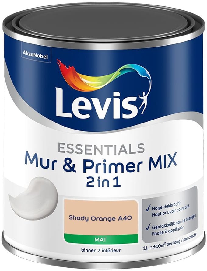 Levis - Essentials Mur & Primer Mix - Shady Orange A40 - Mengverf - 1 L