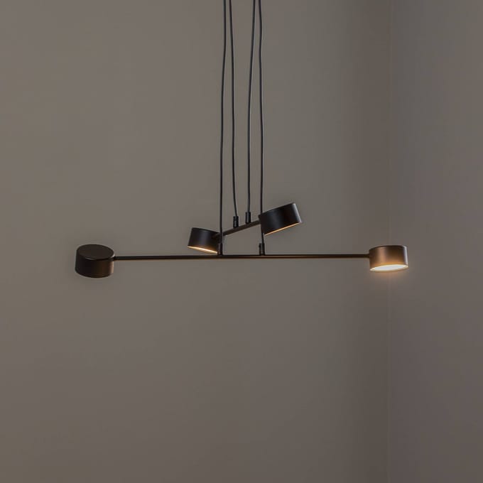 EMIBIG LIGHTING Hanglamp Modus 4, staal, 4-lamps, GX 53, zwart