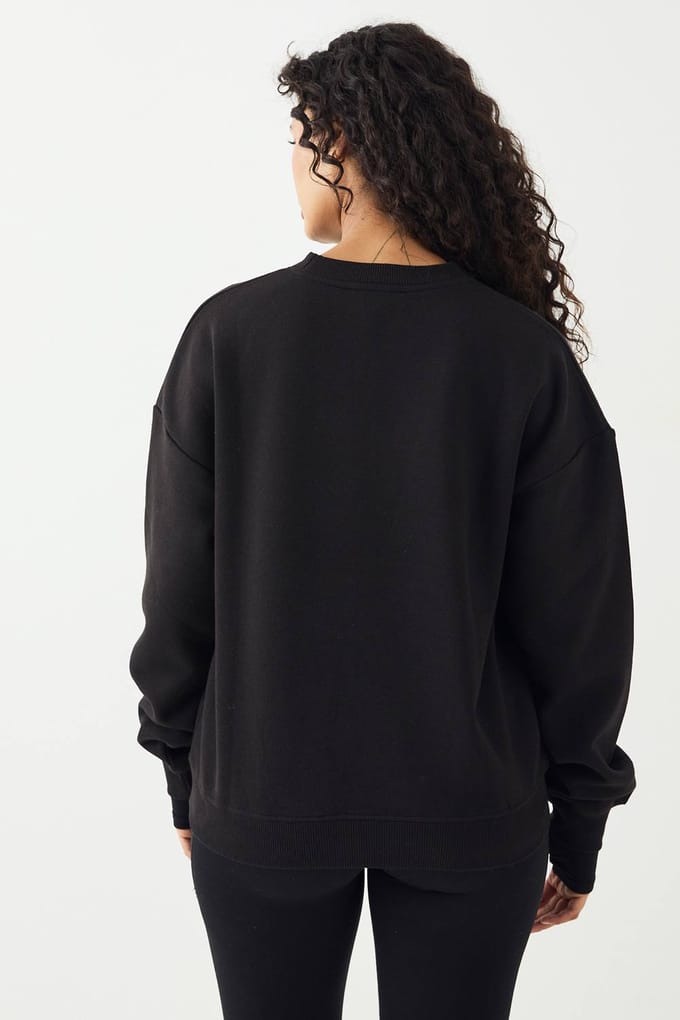 Dames DSGN Studio Crew Neck Oversized Sweatshirt | Zwart | Maat: Medium