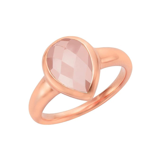 Jamelli Dames Dames ring 925 sterling zilver 54 Roze / Rozenkwarts 32011772