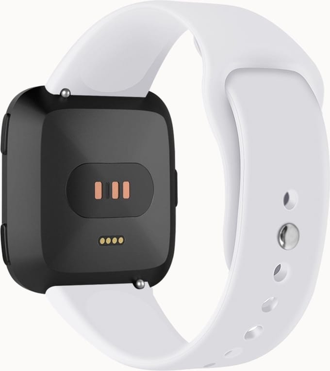 Siliconen bandje - geschikt voor Fitbit Versa / Versa 2 - maat M/L - wit