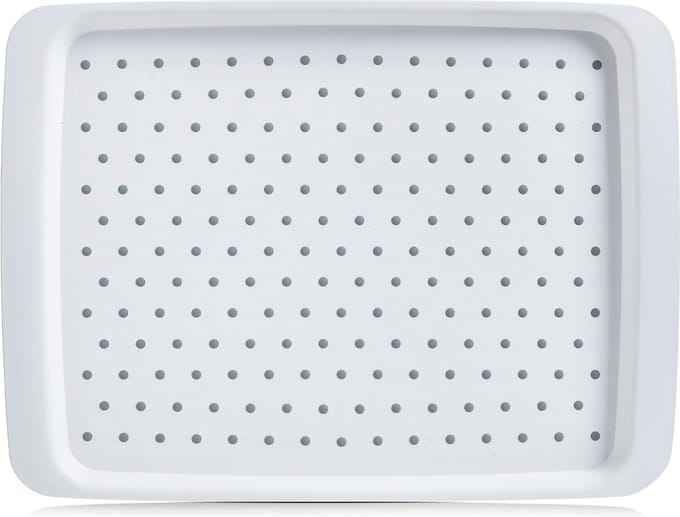 Zeller Dienblad - antislip - wit - kunststof - 35 x 26 cm