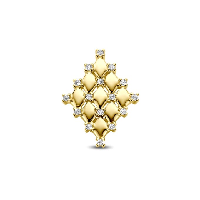 14K geelgouden hanger diamant 0.09ct h si 17 mm - 4034692