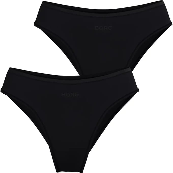 Björn Borg dames Soft Touch Cheeky Briefs - slip middelhoge taille (2-pack) - zwart - zwart