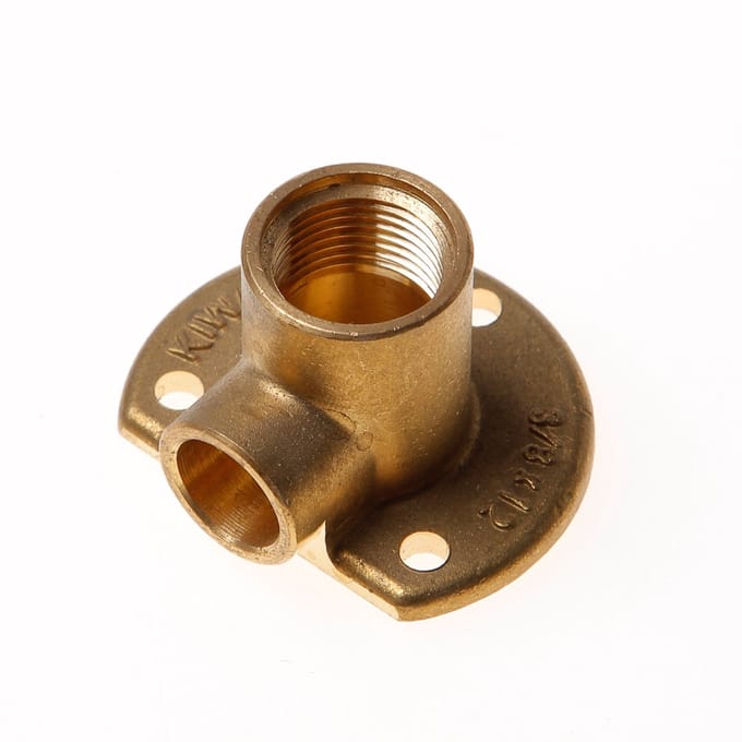 DPS Muurplaat laag binnendraads messing 3/8" x 12mm