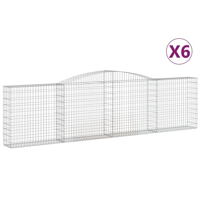 vidaXL - Schanskorven - 6 - st - gewelfd - 400x30x100/120 - cm - ijzer
