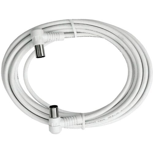 Axing Antenne Aansluitkabel [1x Antennestekker 75 Ω - 1x Antennebus 75 Ω] 10.00 m 85 dB Wit