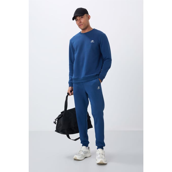 Heren Katoen-polyester Fleece Sweatshirt en Broek Set
