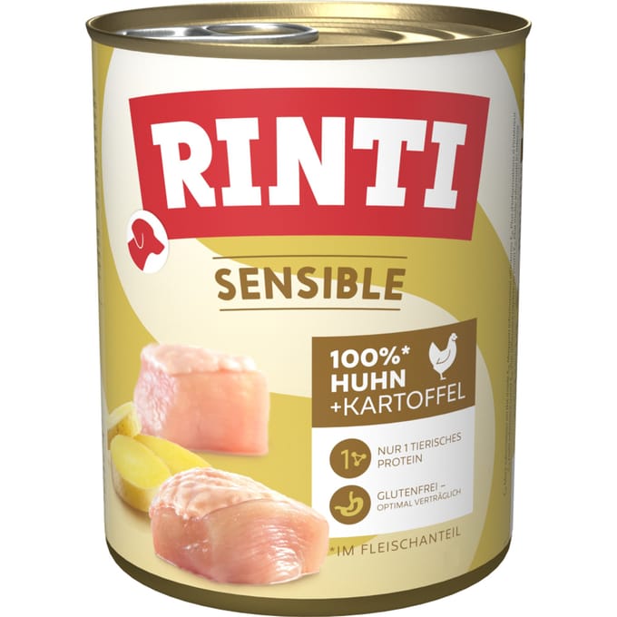 Rinti Sensible Gemengd Pakket 12 x 800 g Hondenvoer - Kip & Aardappel