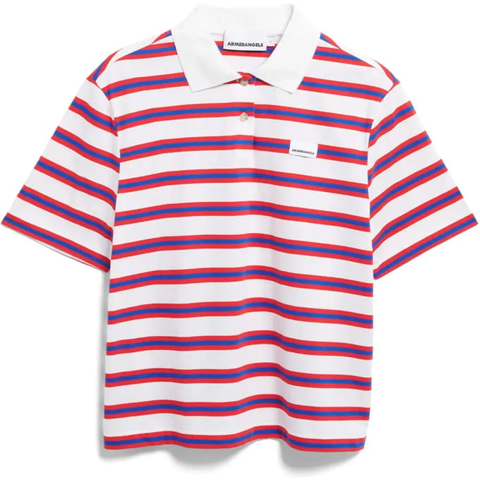 Loose fit Poloshirt van puur Katoen Model 'STRIPE POLO'