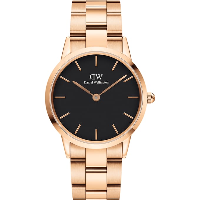 Daniel Wellington DW Watch Iconic Link Black Rose Gold 32mm