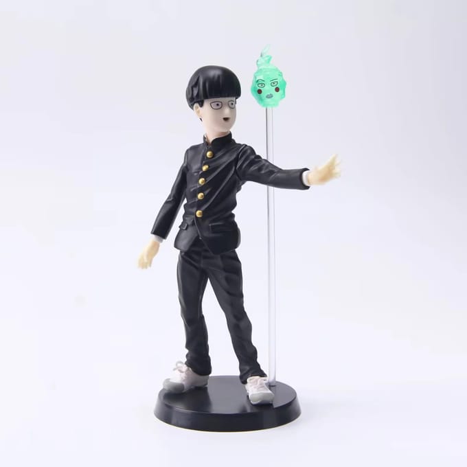 Mob Psycho 100 Shigeo Kageyama met 2 Hoofden Figuur Model Speelgoed 16cm no box gray