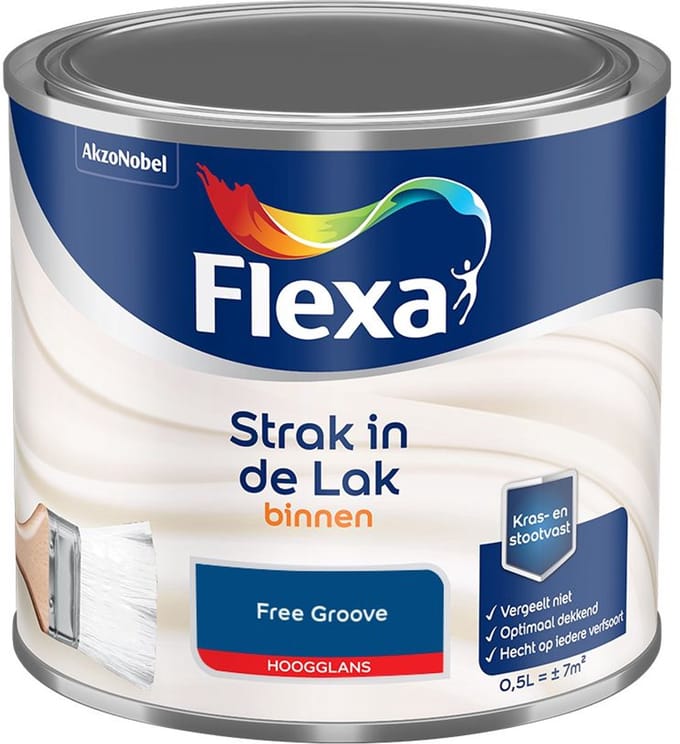 Flexa - Strak In De Lak Binnenlak Hoogglans - Free Groove - Mengverf - 500 Ml