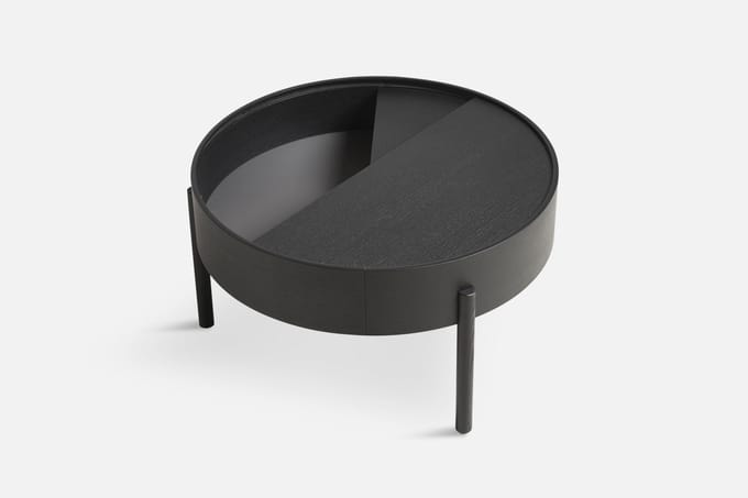 Woud Arc bijzettafel - essen zwart - Ø66 cm