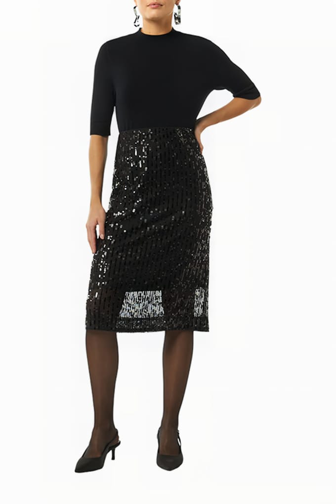 Comma  Skirts Black Größe: 42 | Midiröcke Outlet | Damen | Schwarz