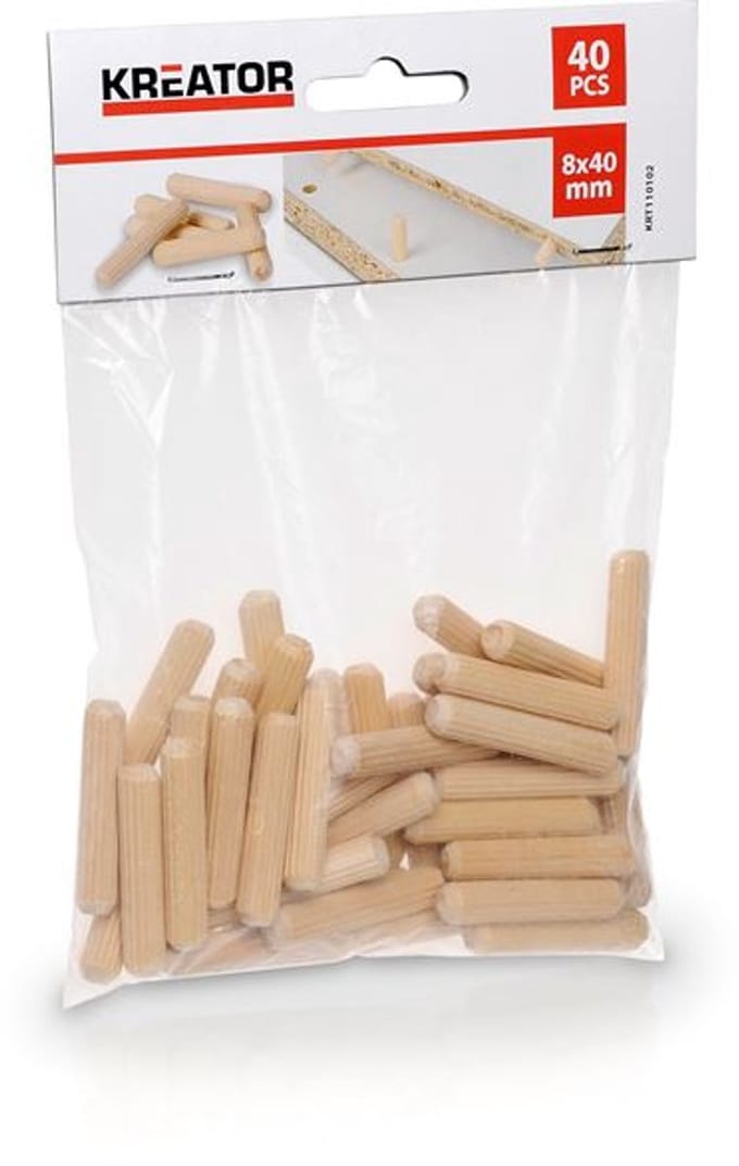 Kreator Houtel Deuvel KRT110102 - 8x40mm - 40 stuks