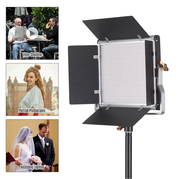 LED Videolamp en 78,7 inch Statief Kit Dimbaar 660 LED Lampen UK Plug black