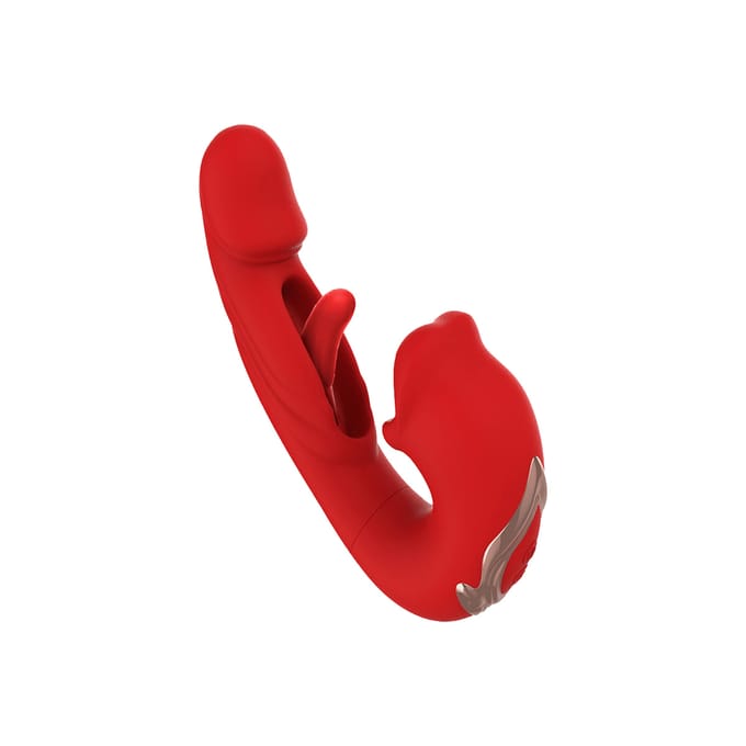 Intoyou - Mouty - Bitting & Flipping Rabbit Vibrator met App - Rood