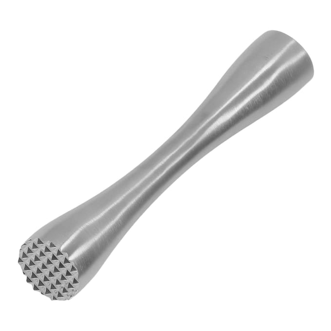 Pilon à cocktail en acier inoxydable de qualité alimentaire, ergonomique, forgé en une seule pièce, pour boisson, pour cuisine Short Handle gray