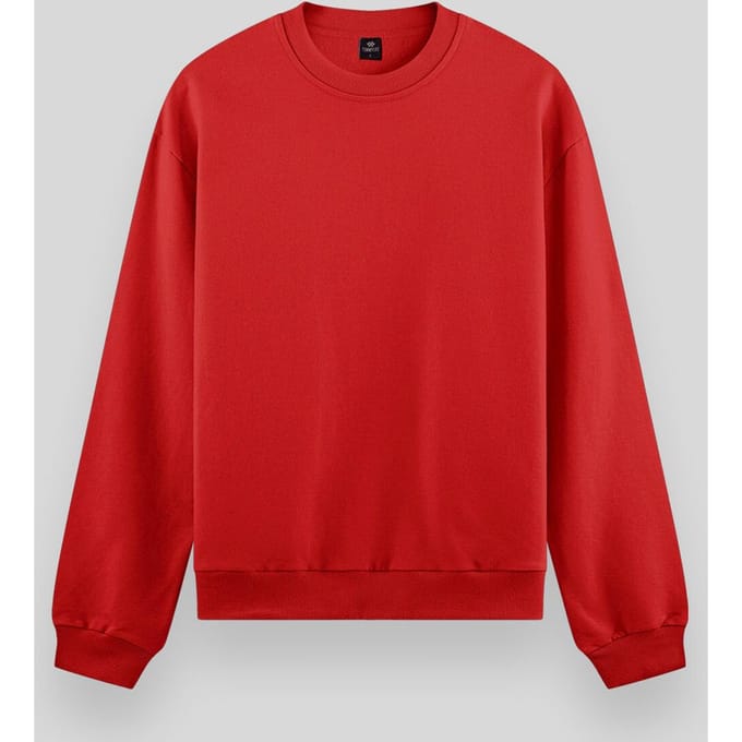 Heren Effen Rundhals Sweatshirt