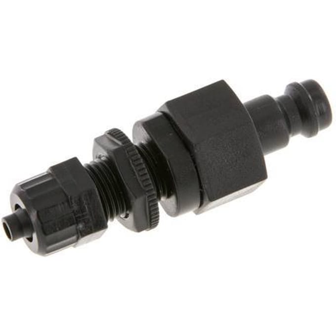 POM DN 5 Koppeling Insteeknippel 4x6 mm opsteekfitting Schotkoppeling Dubbele afsluiting