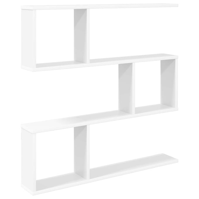vidaXL - Wandplank - Wit - 80 - x - 12 - x - 79,5 - cm - Bewerkt - hout