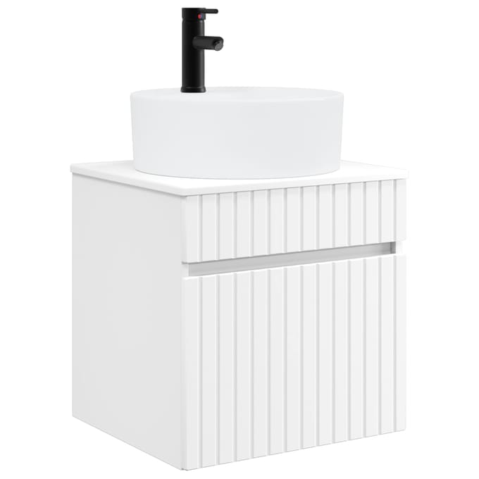 vidaXL - Wandgemonteerde - wastafelmeubel - Wit - 49 - x - 44,5 - x - 65 - cm