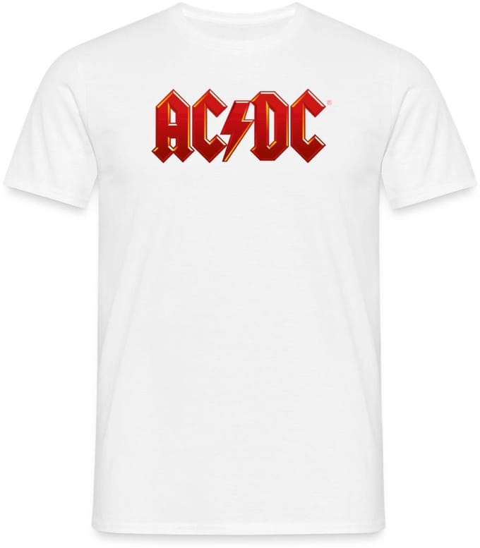 AC/DC Klassiek Logo Met Bliksemschicht T-Shirt Heren