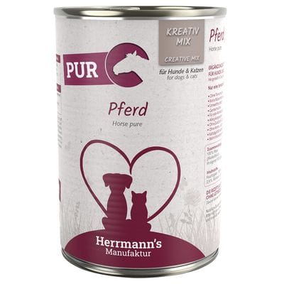 Voordeelpakket Herrmanns vlees puur hondenvoer 24 x 400 g - Paard