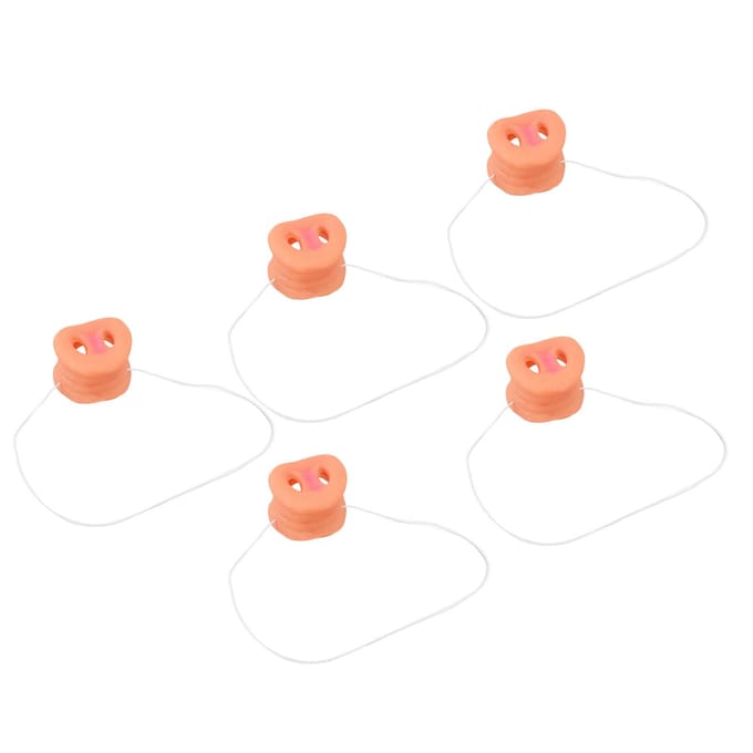 Lot de 5 nez de cochon avec bande élastique pour ajouter de l'authenticité, accessoire de costume mignon pour animal beige