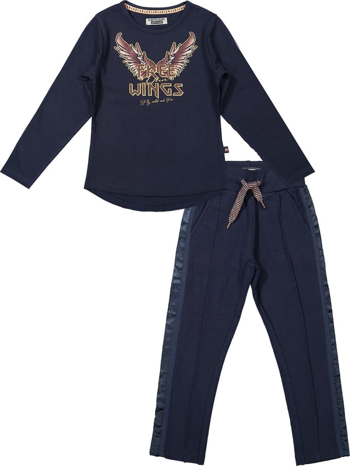 DJ Dutchjeans - kledingset - SET(2delig) -  Broek Navy - Shirt Navy - Maat 128